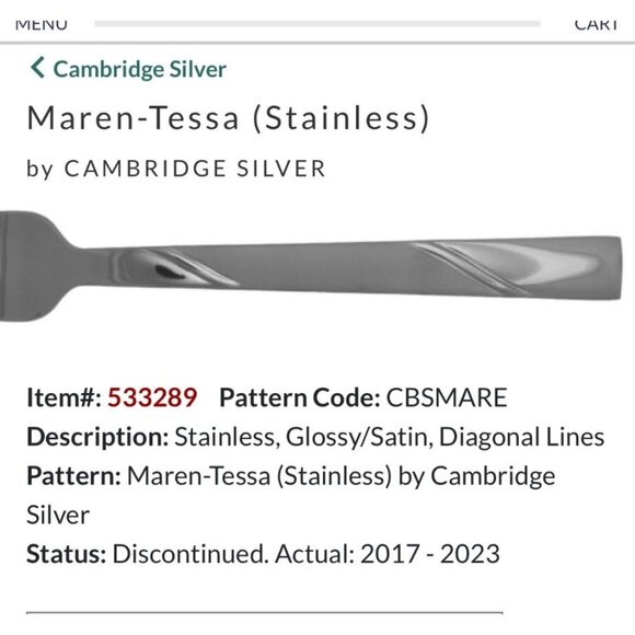 Set Of 6 Cambridge Maren-Tessa Stainless Steel Salad Forks - Picture 1 of 5